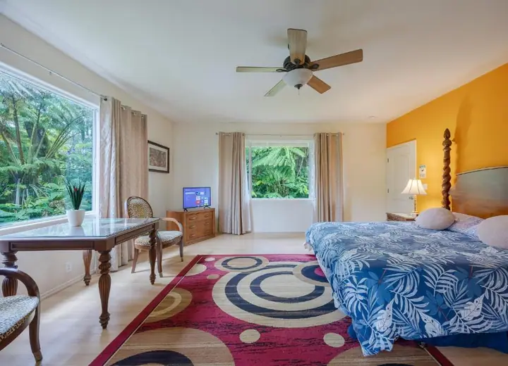 Guest room at Volcano Forest Inn