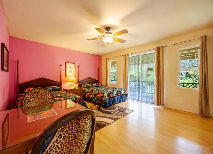Guest room at Volcano Forest Inn